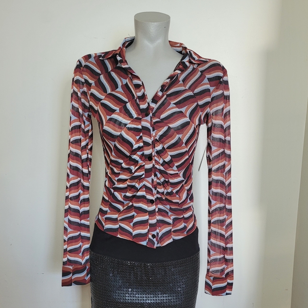 Stylish Multicolor Patterned Women's Top